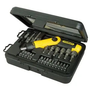 Викрутка реверсивна "Pistol Grip Ratchet". тріщатка, насадки 22 шт., 0-63-022 STANLEY