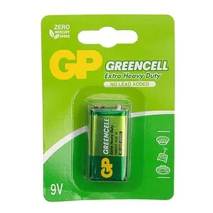 Батарейка GP GREENCELL 9.0V солевая 1604GLF-U1, 6F22 (4891199002212)