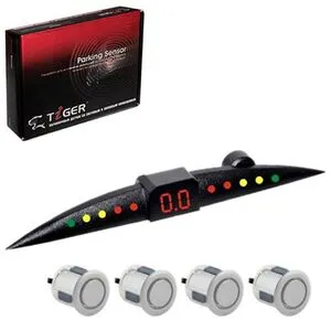 Парктроник TIGER TG-P4 SLIM/LED/4 датчика D=18mm/коннектор/silver/silver (TG-P4 SL)