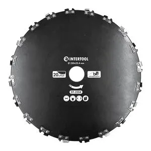 Нож для мотокосы/тримера ø230x25.4 мм 20T, цепной INTERTOOL DT-2354