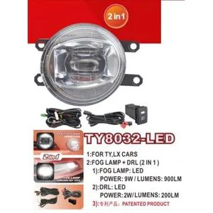 Фары доп.модель Toyota Cars/TY-8032L/LED-12V9W900Lm+DRL-12V2W200Lm/FOG+DRL/эл.проводка (TY-8032-LED 