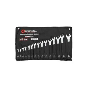 Набор ключей комбинированных 15шт. 6-19,22 мм PROF, DIN3113, STORM, XT-1005 INTERTOOL