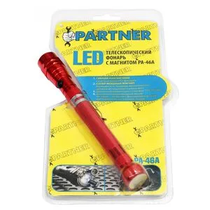 Телескопічний LED ліхтар з магнітом, 3 світлодіоди + додатковий магніт, PA-46A LED PARTNER
