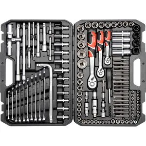 Набор головок торцевых квадрат 1/2 ", 3/8", 1/4 "с инструментами, насадками. 128 шт., YT-38872 YATO