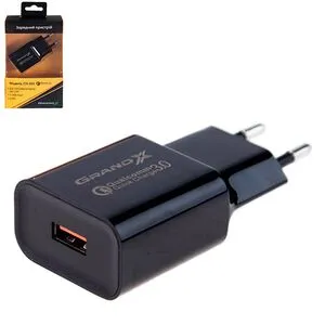 Зарядное устройство Grand-X CH-350B Quick Charge QС3.0 3.6V-6.5V 3A, 6.5V-9V 2A, 9V-12V 1.5A USB