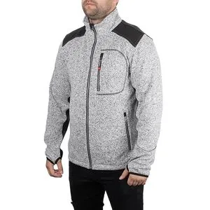 Куртка вязанная SOFTSHELL серого цвета с черными вставками, ткань 100 % полиэстр 270 G,с карманом на груди и двумя боковыми, размер XXL, SP-3115 INTERTOOL