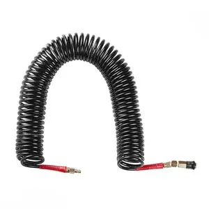 Шланг BLACK M-Flex 6.5х10мм, 15м спиральный полиуретановый c поворотным шарниром, латунными быстроразъемными соединениями STORM, PT-1794 INTERTOOL