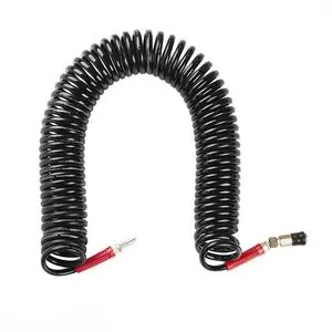 Шланг BLACK M-Flex 8х12мм, 15м спиральный полиуретановый c поворотным шарниром, латунными быстроразъемными соединениями STORM, PT-1797 INTERTOOL