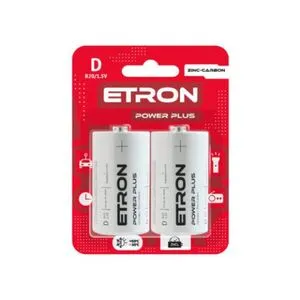 ETRON Power Plus R20-D Blister Zinc-Carbon, 2 pcs R20-D-C2