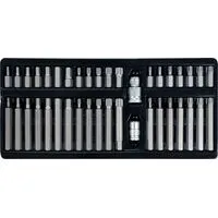 Набор насадок отверточных адаптеры 1/2 ", 3/8", HEX SPLINE TORX CrV 40 шт., YT-0400 YATO