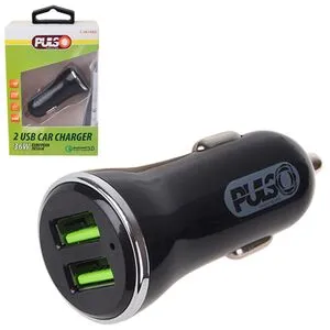 Автомобильное зарядное устройство PULSO, 2USB QC3.0 36W 12/24V (3.6-6.5V*3A,6.5-9V*2A,9V-12V*1.5A) (