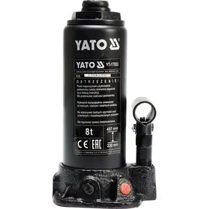 Домкрат гидравлический стовбцевий 8 т, H = 230 - 457 мм, YT-17003 YATO