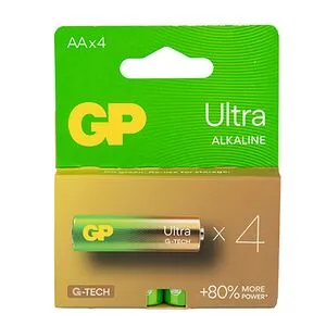 Батарейка GP ULTRA ALKALINE 1,5V 15AU21-SB4 щелочная LR6 блистер 4 шт в упаковке (4891199217357)