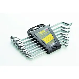 Набор ключей накидных двусторонних CrV 6x7, 8x9, 10x11, 12x13, 14x15, 16x17, 18х19, 20х22 мм (8шт), СИЛА 201335