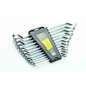 Набор ключей накидных двусторонних CrV 6х7, 8х9, 10х11, 12х13, 14х15, 16х17, 18х19, 20х22, 21х23, 24x27, 25х28, 30х32мм (12шт.), СИЛА 201336
