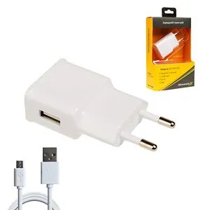 Зарядное устройство Grand-X CH-765UMW USB 5V 1A White с защитой от перегрузки + cable Micro USB (CH-765UMW)