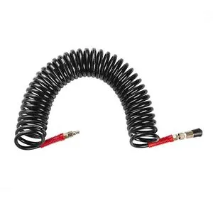 Шланг BLACK M-Flex 8х12мм, 10м спиральный полиуретановый c поворотным шарниром, латунными быстроразъемными соединениями STORM, PT-1796 INTERTOOL