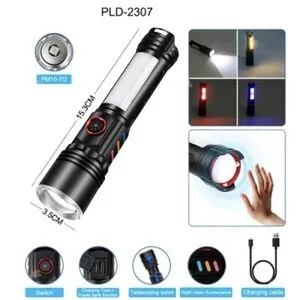 Фонарь NIGHT VISION FLUORESCENCE PLD-2307 WHITE LASER LED PM10-TG+COB(red+blue+yellow), Motion Senso