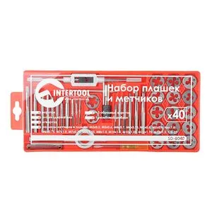 Набор плашек M3-M12 и метчиков M3-M12, 40ед. (SD-8040 Intertool)
