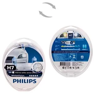 Автолампа Philips White Vision H7 12V 55W PX26d 2 шт. (12972WHVSM) абсолютно біле світло (12972WHVSM)