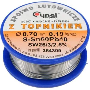 Припій Sn60-Pb40 дротяний на котушці ?= 0,7 мм, m=100 г, 76806 VOREL