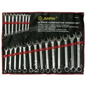 AmPro. Набор ключей комбинированных (10-32мм), 22 предмета (T40191)
