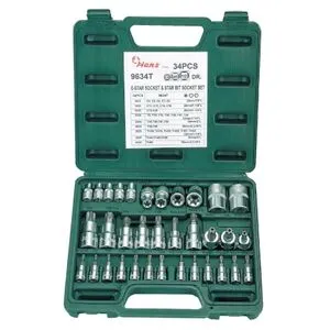 Набір торц головок 1/2", 3/8", 1/4" внутр. І зовн. ТORX 34предм. (9634T HANS tools)