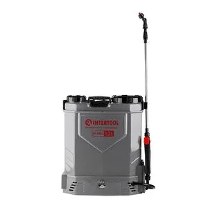 Обприскувач акумуляторний ранцевий 12 л, 3.1 л/хв, батарея 12 В/8 Аг, INTERTOOL DT-9012