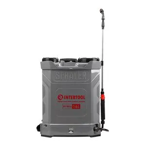 Обприскувач акумуляторний ранцевий 16 л, 3.1 л/хв, батарея 12 В/8 Аг, INTERTOOL DT-9016