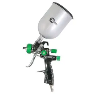 LVLP GREEN NEW Професс. краскопульт 1.3 мм, в.мет.бачок 600мл. (PT-0131 Intertool)