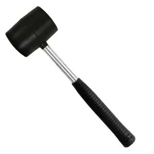 Киянка гумова 340г. чорна гума,металева ручка, HT-0229 INTERTOOL