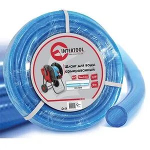 Шланг для води 3-х шаровий 1/2 ", 10м, армований, PVC, GE-4051 INTERTOOL