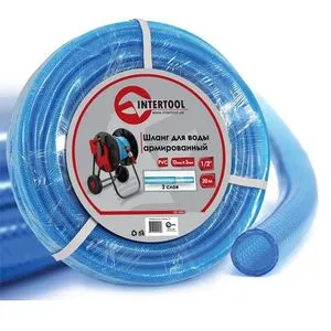 Шланг для води 3-х шаровий 1/2", 20м, армований PVC, GE-4053 INTERTOOL