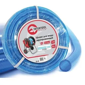 Шланг для води 3-х шаровий 1/2 ", 30м, армований, PVC, GE-4055 INTERTOOL