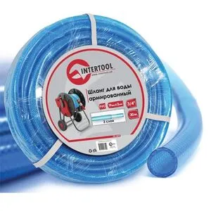 Шланг для води 3-х шаровий 3/4 ", 30м, армований, PVC, GE-4075 INTERTOOL