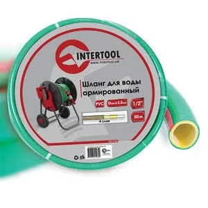 Шланг для води 4-х шаровий 1/2 ", 50м, армований, PVC, GE-4106 INTERTOOL