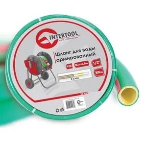 Шланг для води 4-х шаровий 1/2", 100м, армований, PVC, GE-4107 INTERTOOL