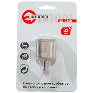 Коронка трубчатая по стеклу и керамике 32 мм (SD-0360 Intertool)