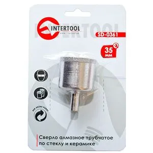 Коронка трубчатая по стеклу и керамике 35 мм (SD-0361 Intertool)