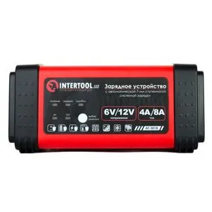 Зарядний пристрій 6/12В, 4/8A, 230В, LED - індикація, AT-3018 INTERTOOL
