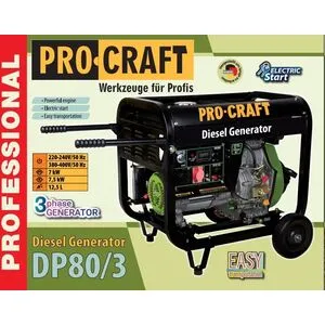 Генератор дизельный Procraft DP80/3 UNIVERSAL (трехфазный)