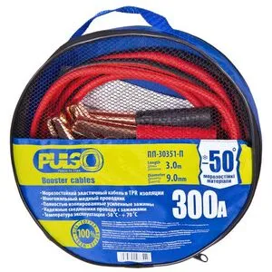 Прикуриватель PULSO 300А (до -50С) 3,0м в чехле