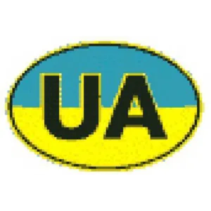 Наклейка знак "UA" цветная (ОД)