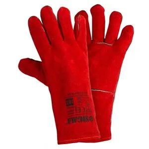 Перчатки краги сварщика р10.5, класс ВС, длина 35см (красные), SIGMA 9449361