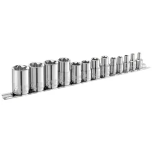 Набор головок Torx 13 ед (1/4": Е4-E8, 3/8": E10-E16, 1/2": E18-E24) на держателе, E034801 Stanley Expert